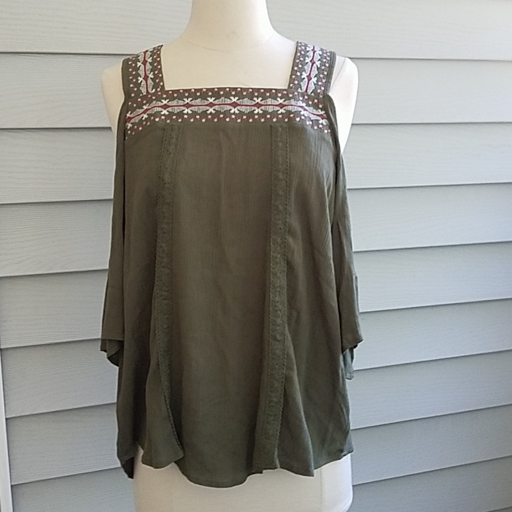 Crave Fame Olive Boho Top